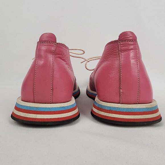 Jubaki London Pink Leather Lace Up Shoes Size 8.5 - Picture 4 of 11